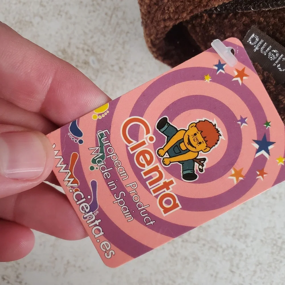 Cienta 133008 Toddlers Shoes Sz 6 Brown Velvet Round Toe Hook & Loop Ankle
